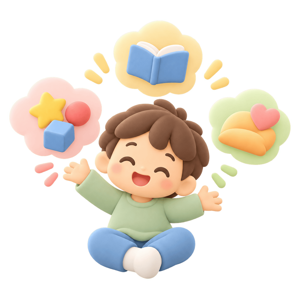 いろいろな過ごし方を楽しむ子どもの3Dイラスト