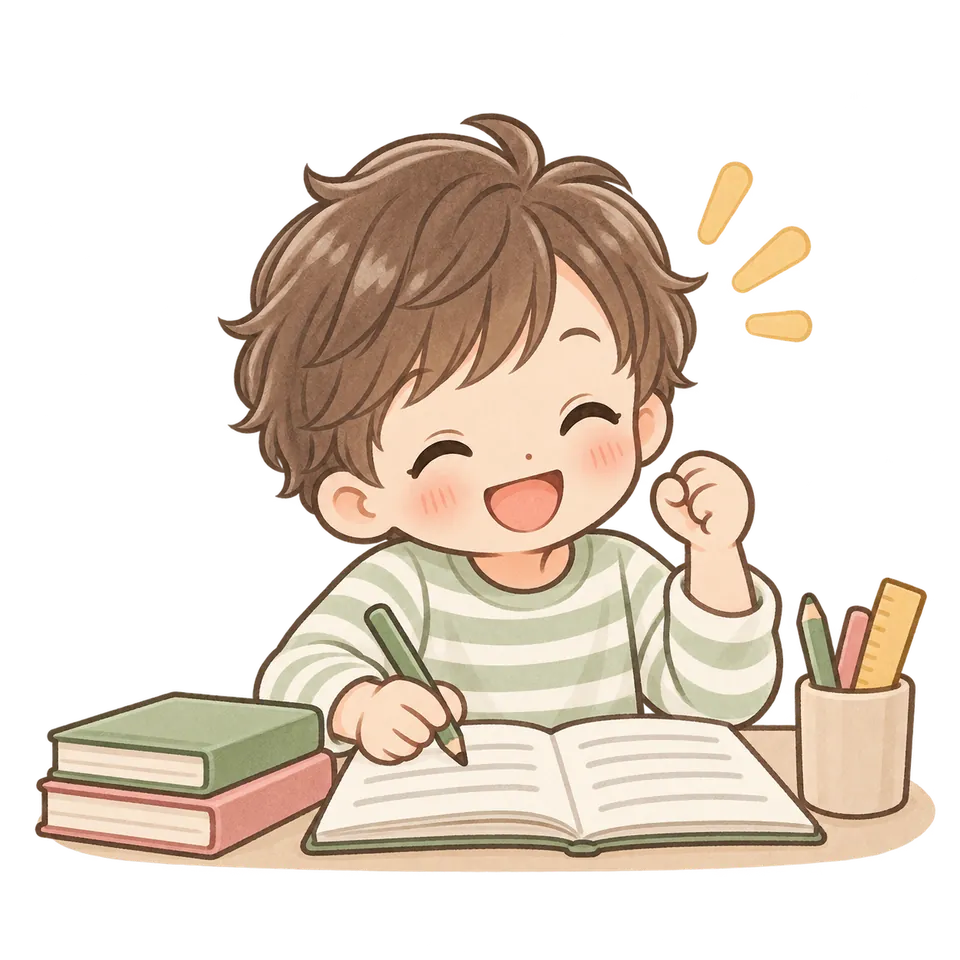 宿題や学習に取り組む子どものイラスト